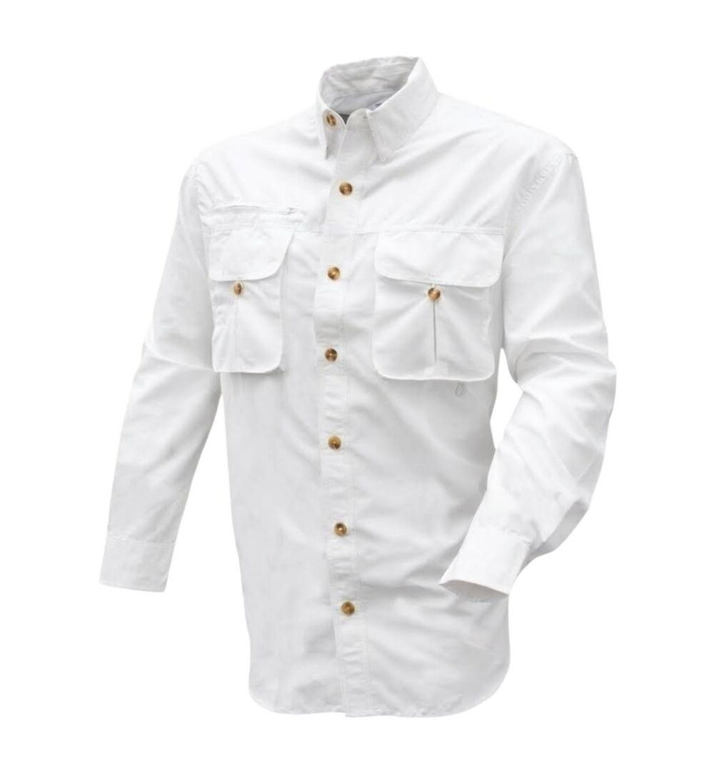 NWT Guide's Choice Men's White Fishing Shirt Size XL Long Sleeve Polyester